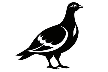 ptarmigan silhouette line art vector illustration with a white background