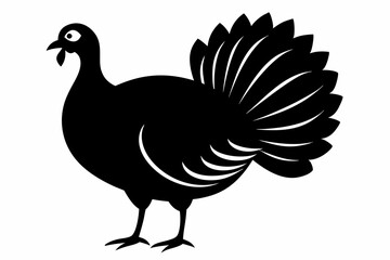 turkey silhouette line art vector illustration with a white background
