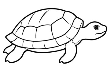 turtle silhouette line art vector illustration with a white background