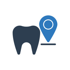 Dental Care Location Icon Dentist Map Pin Icon