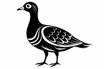 woodcock silhouette line art vector illustration with a white background