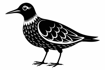 woodcock silhouette line art vector illustration with a white background