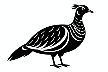 woodcock silhouette line art vector illustration with a white background