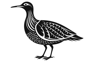 woodcock silhouette line art vector illustration with a white background