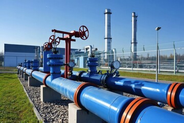Gas Pipeline Facility with Blue Infrastructure