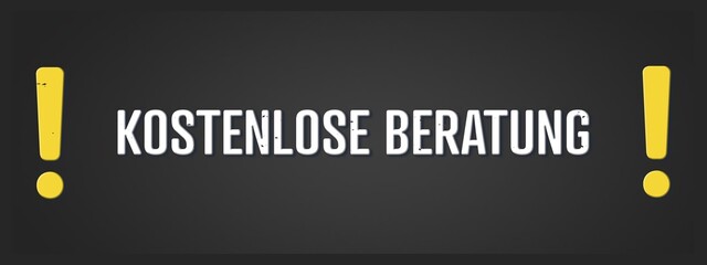 Kostenlose Beratung (Free advice) - A blackboard illustration with white text.