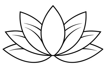 Fototapeta premium lotus silhouette line art vector illustration with a white background