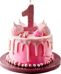 pastel, cumpleaños, 1 año, un año, bujía, celebraciones, alimento, fiesta, postre, bombones, rosa, achocolatado,