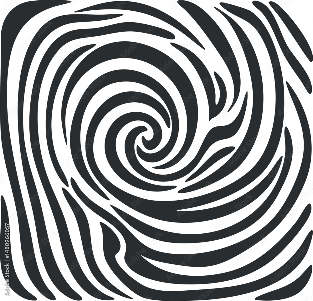 Poster abstract black and white spiral swirl pattern creating a hypnotic vortex effect background