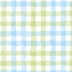 Blue Green Plaid Gingham Check Hand Drawn Background Pattern Overlay