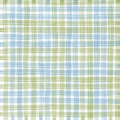 Blue Green Plaid Gingham Check Hand Drawn Background Pattern Overlay