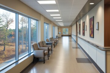 Hospital Corridor with Natural Light