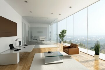 Fototapeta premium Modern Office with Scenic View
