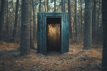 Mysterious Doorway in Forest