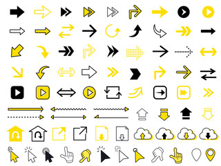 シンプル使いやすい、矢印アイコンのセット ( やじるし　ヤジルシ　ホーム )