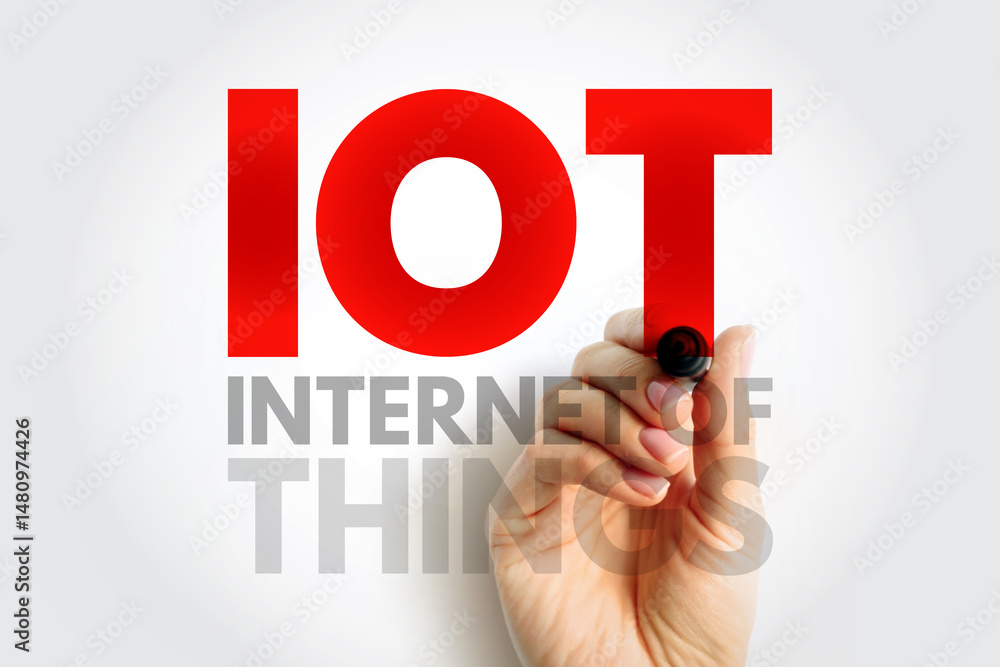 Poster iot internet of things - physical objects that are embedded with sensors, software, and other techno