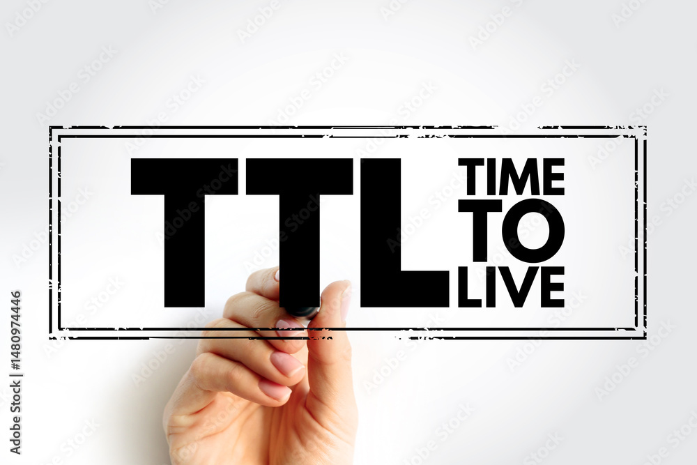 Aufkleber ttl - time to live is a mechanism which limits the lifespan or lifetime of data in a computer or net