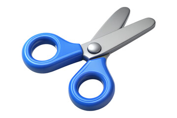 Blue and silver scissors isolated on a black background for educational and creative purposes