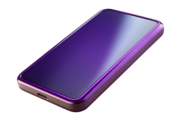 Sleek purple smartphone design on black background with modern technology and digital concepts