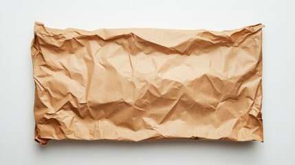 Fototapeta premium Crumpled brown kraft paper texture background packaging material design element