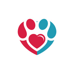 Paw and Heart Logo for Animal Care Services