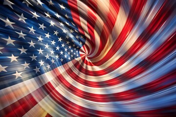 Flag forming swirl pattern with motion blur