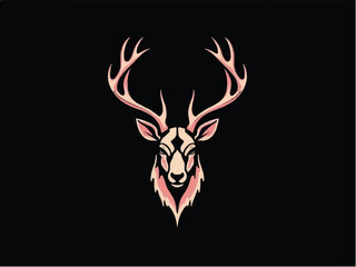 Deer logo design. Minimalistic Deer symbol for logo design. Deer head. 
