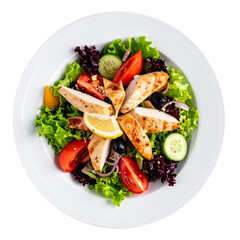 Delicious Chicken Salad Isolated on a Transparent Background