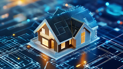 Smart Home Digital Model on Circuit Board