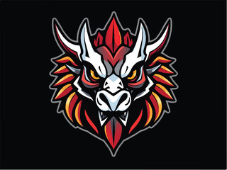 Obraz premium Dragon logo. Dragon head logo design. Illustration of dragon head.