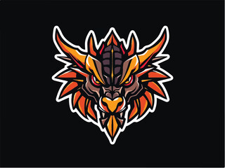 Dragon logo. Dragon head logo design. Illustration of dragon head.
