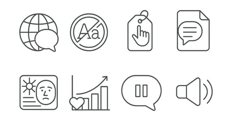 Line style icons of respectful digital tone: neutral language icon, avoid all caps badge, ask don’t accuse tag, calm message file, mindful reaction board, reply with empathy chart, pause and respond