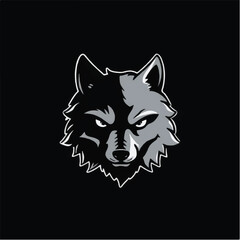 Wolf logo, wolf mascot. Minimalistic wolf logo icon. Wolf Logo Vector Illustration 