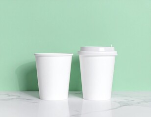 mockup for coffee cup/cups /green themed