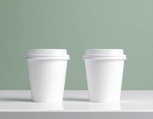 mockup for coffee cup/cups /green themed