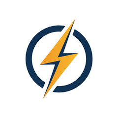 Electric Energy Logo with Lightning Bolt Concept