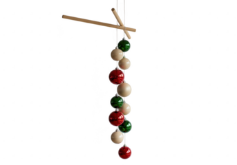 Hanging christmas ornaments mobile isolated on transparent background