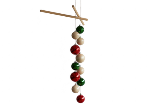 Hanging christmas ornaments mobile isolated on transparent background