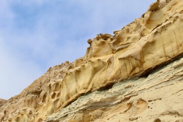 Cool Sedimentary Rock formations cliffs at Torrey Pines State Reserve San Diego California