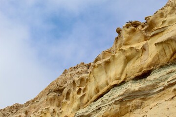 Cool Sedimentary Rock formations cliffs at Torrey Pines State Reserve San Diego California