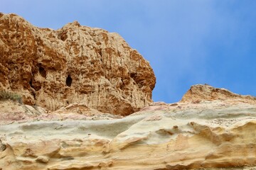 Cool Sedimentary Rock formations cliffs at Torrey Pines State Reserve San Diego California