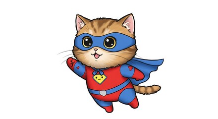 Obraz premium Kitten dressed as a superhero