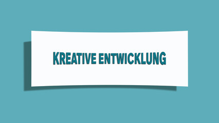Kreative Entwicklung (Creative development) - A card isolated on light green background.