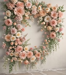 Pastel vintage floral artificial flower wall, lace accents,  lace,  peony,  vintage floral
