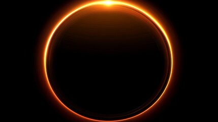 Obraz premium On a dark canvas, a black hole shines with intense orange and yellow energy, resembling the warm glow of a fire