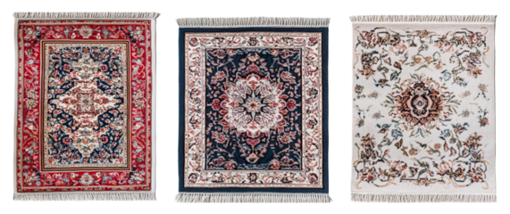 Set of different rugs. Each element is separately isolated
