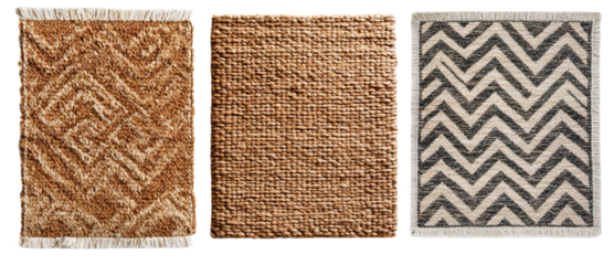 Set of different rugs. Each element is separately isolated
