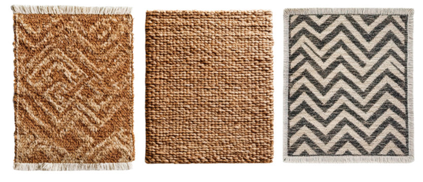 Set of different rugs. Each element is separately isolated