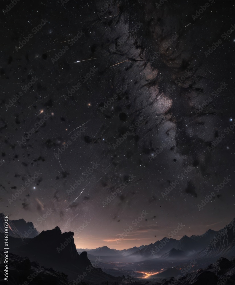 Wall mural millions of stars blaze across an inky black sky, creating a mesmerizing celestial display , night s