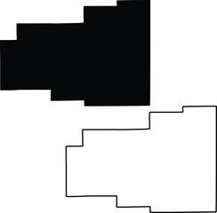 Map of Allen County Ohio USA Silhouette Flat And Outline Design